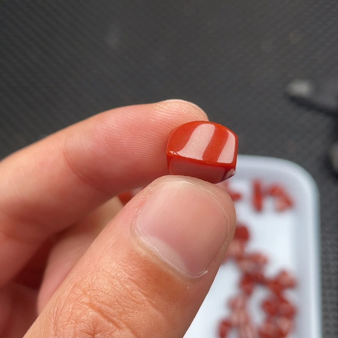 南红玛瑙未镶嵌8*12柿子红转运款桶珠一颗