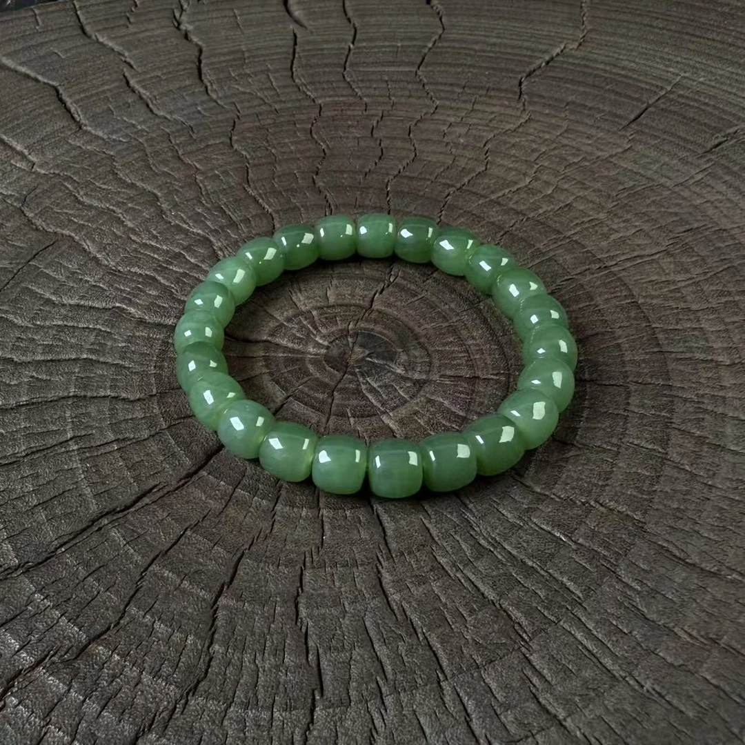 和田玉碧玉直切手串 B1056