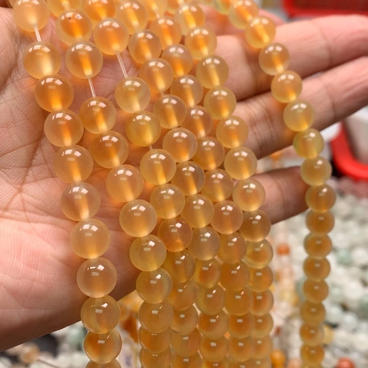 石英质玉未镶嵌颈饰糖心8mm一条