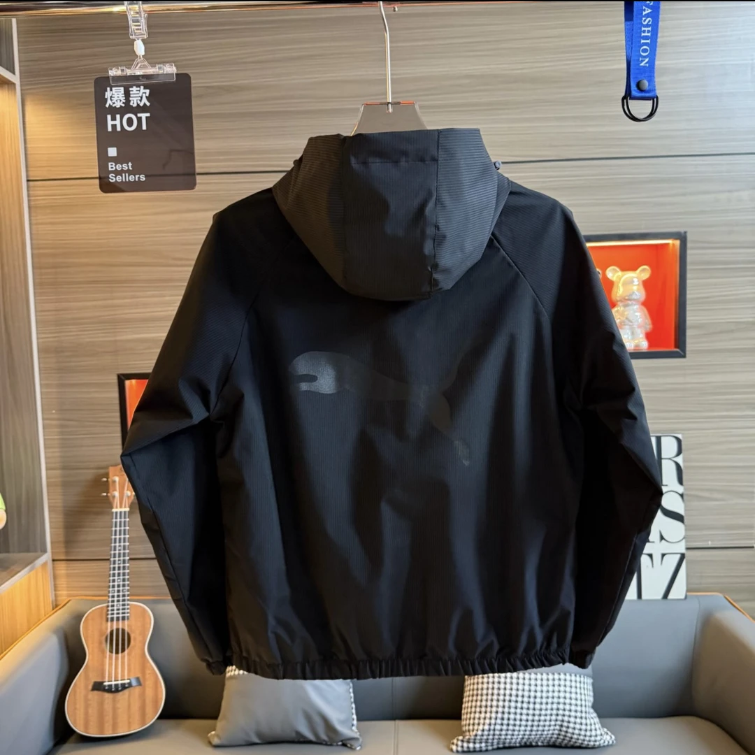 8211秋季新款纯色连帽夹克外套