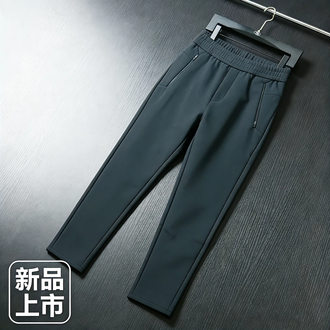 男士秋冬加绒防风保暖加厚软壳户外休闲立体直筒修身百搭男士裤子