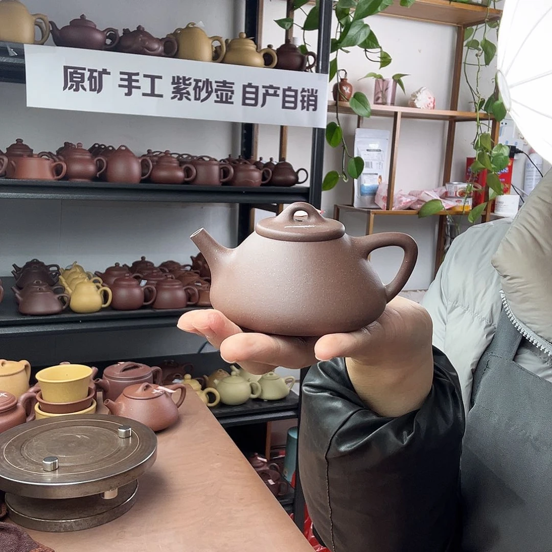 紫砂茶壶紫泥子冶石瓢
