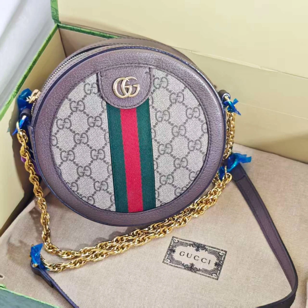 99新 GUCCI/古驰 老花圆饼包 1840 2812