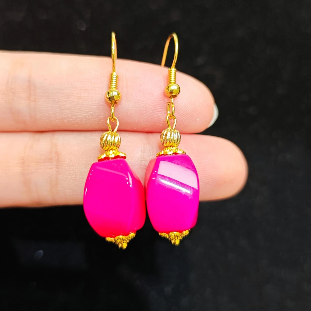 精美紫舒俱玛瑙菱形耳饰赠礼盒合金(多样性发) A28-167