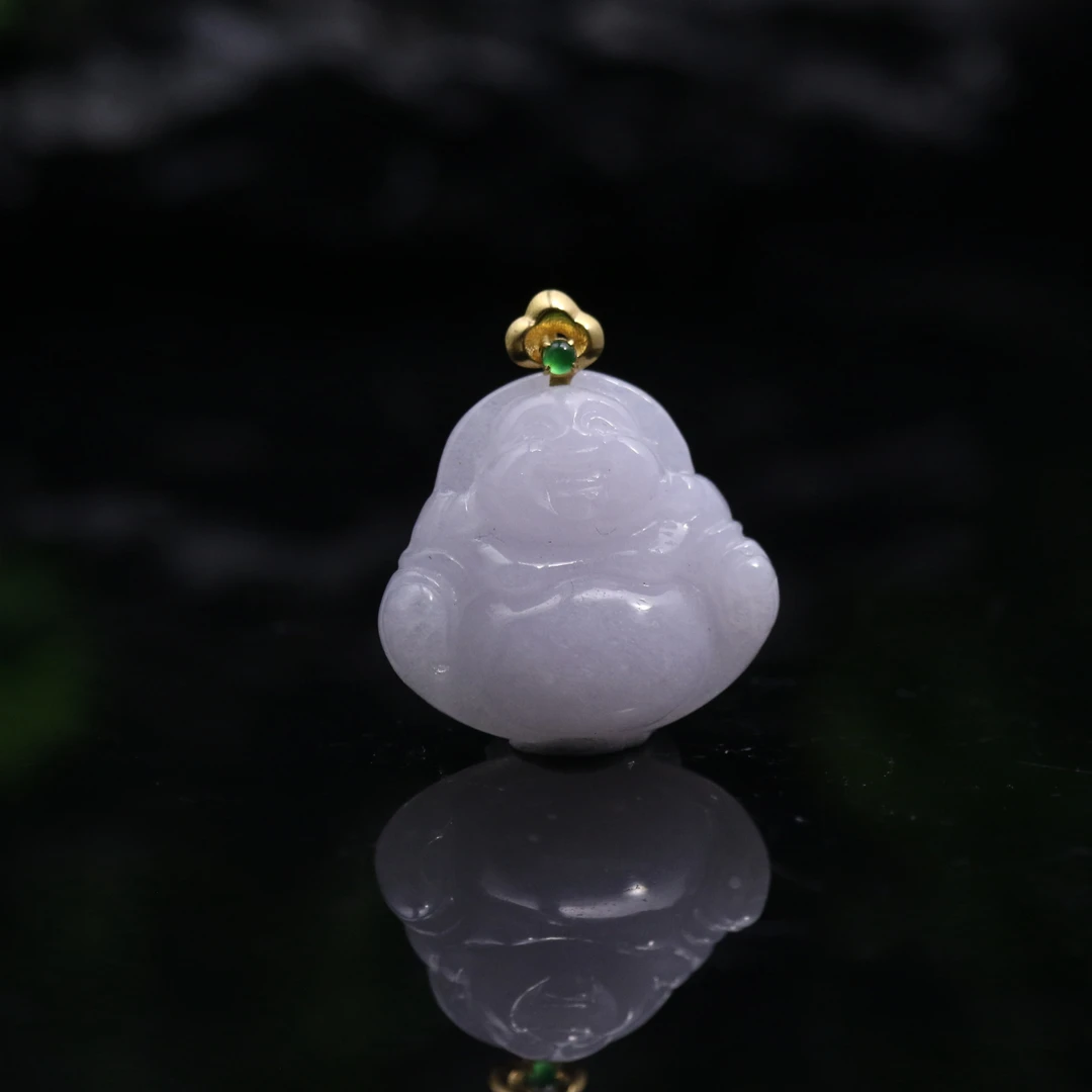 FC28天然缅甸翡翠A货18k紫佛公/100079/保利厦门拍卖