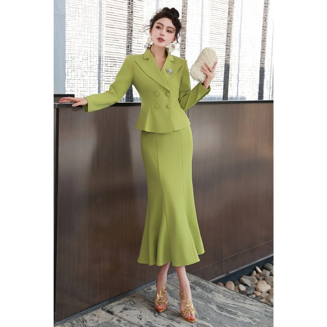 ZEROYK轻熟名媛小香风时尚套装2025春季新款短外套鱼尾裙两件套女