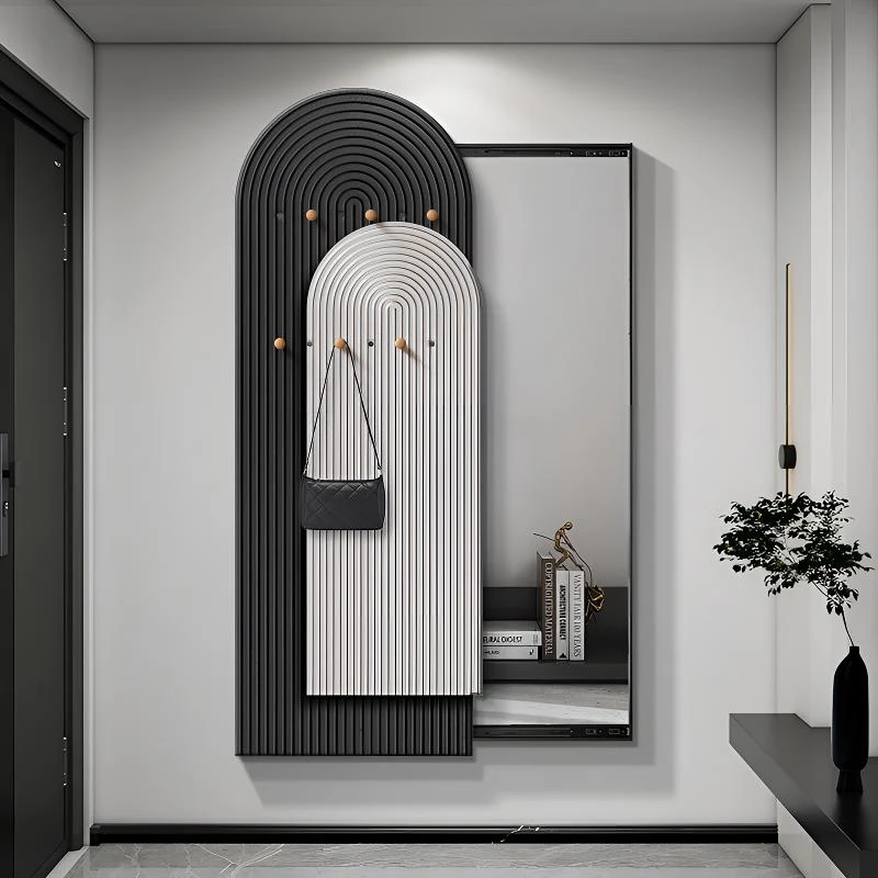 洞洞板穿衣镜隐藏式壁挂推拉全身镜暗藏式玄关推拉隐藏式穿衣镜