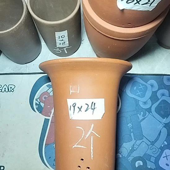 大红兰花盆两个花盆微瑕