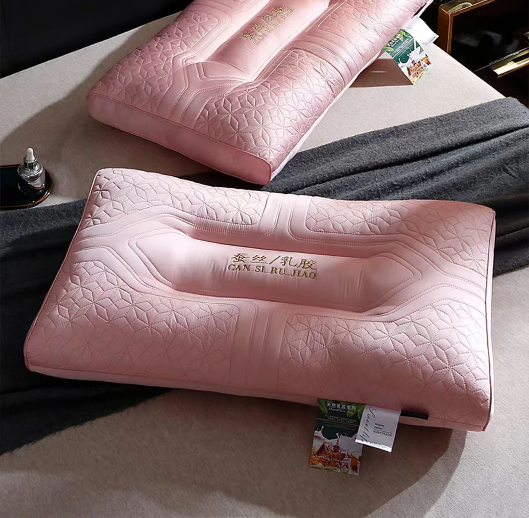 蚕丝乳胶枕头酒店专用送礼枕芯护颈椎助睡眠超柔软家用一对