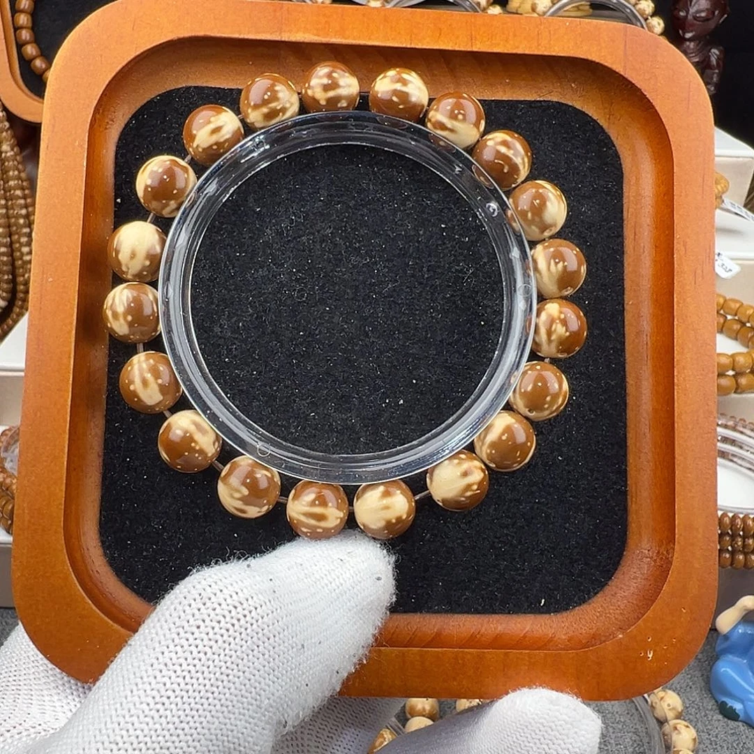 紫金鼠手串半实心光珠火焰纹