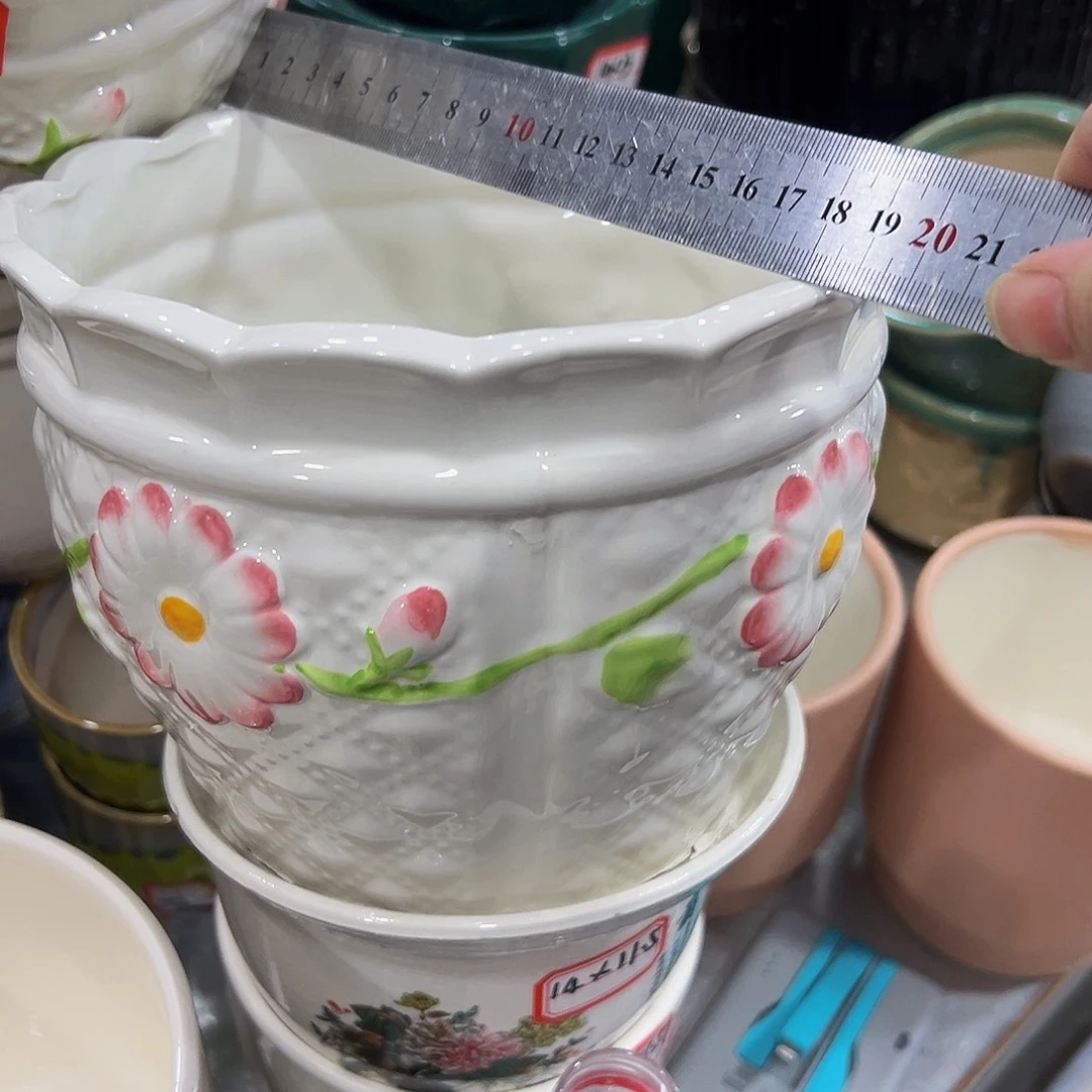 外贸尾单陶瓷花盆凑10米包邮