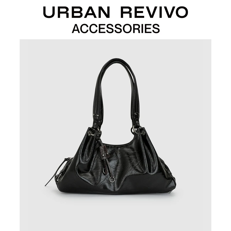 URBAN REVIVO2025秋季新款女士复古纹理褶皱单肩包UAWB50222