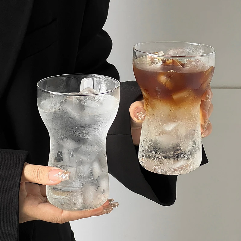 ins风冰美式拿铁咖啡杯小众耐热玻璃杯冷萃气泡水杯早餐杯牛奶杯
