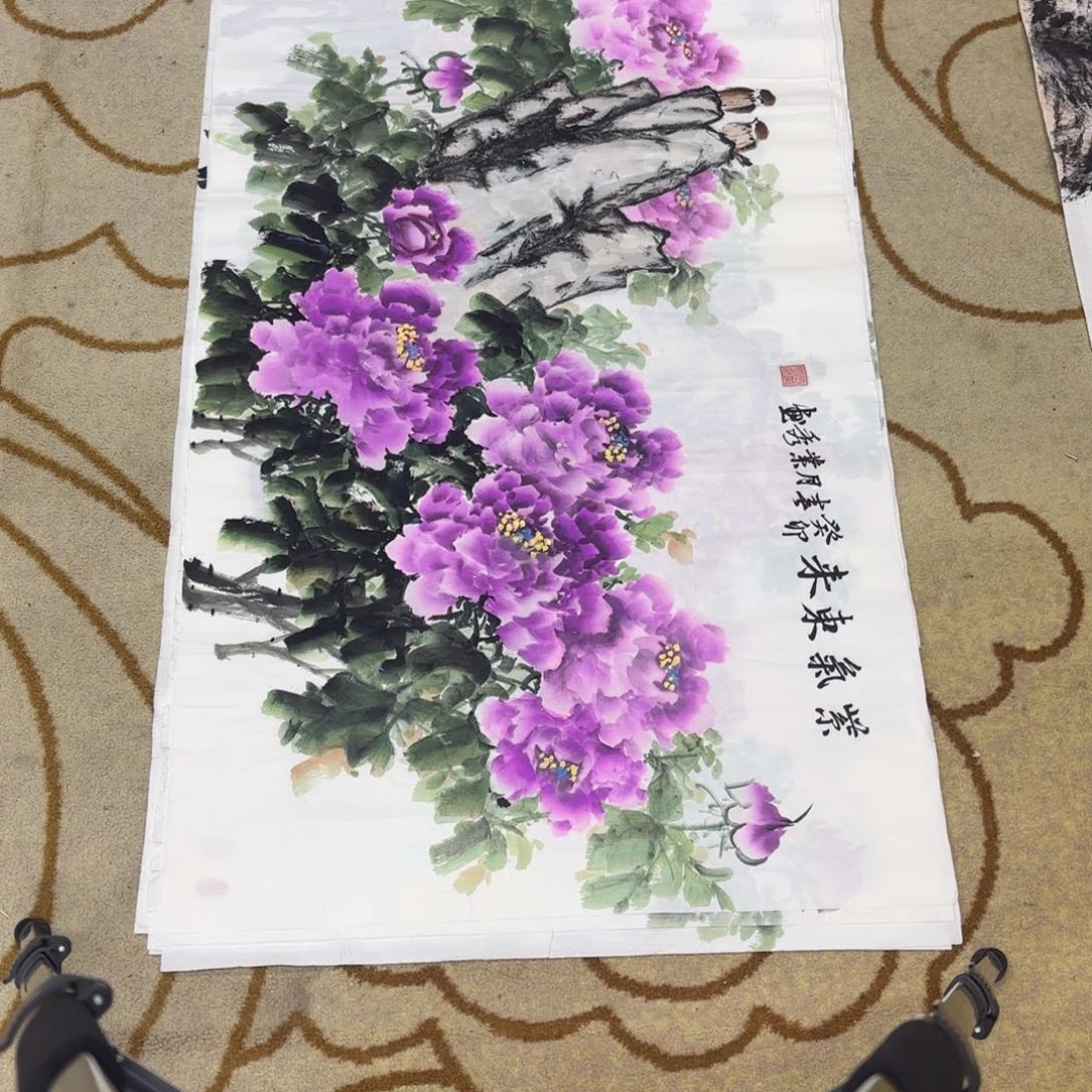 国画四尺花鸟作品童