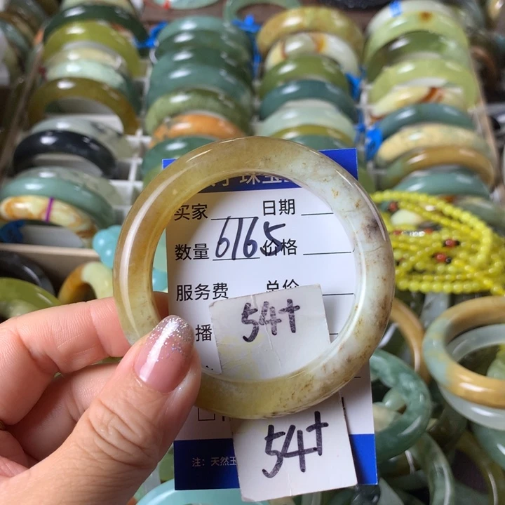 未镶嵌蛇纹石玉手镯6165