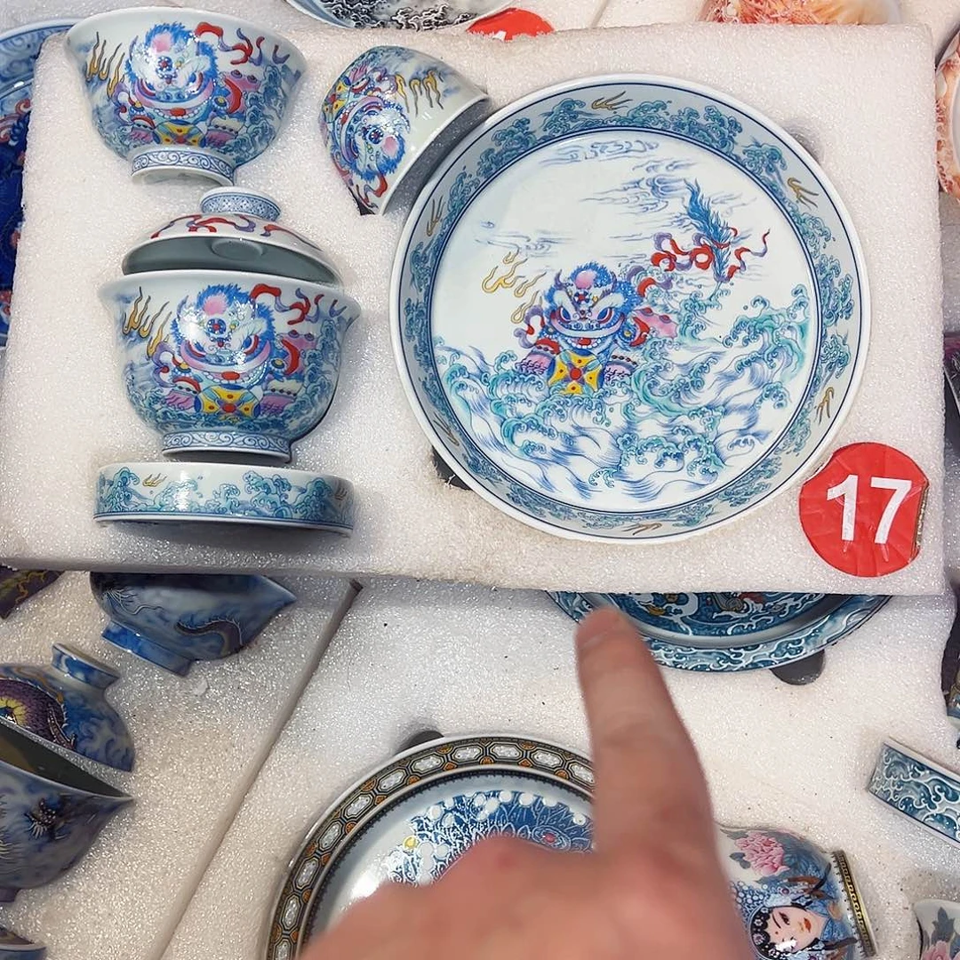 杰***哥唐狮绣球五件套国潮风