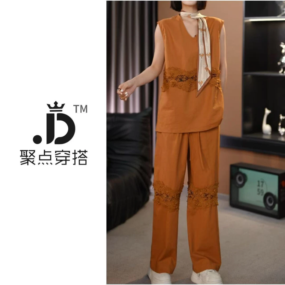 JUDIAN-【夏日活力】时髦松弛感无袖上衣+裤子两件套8jd338662