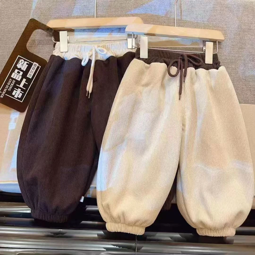 儿童卫裤春秋款撞色哈伦裤新款韩版拼接运动裤中大童男童休闲裤