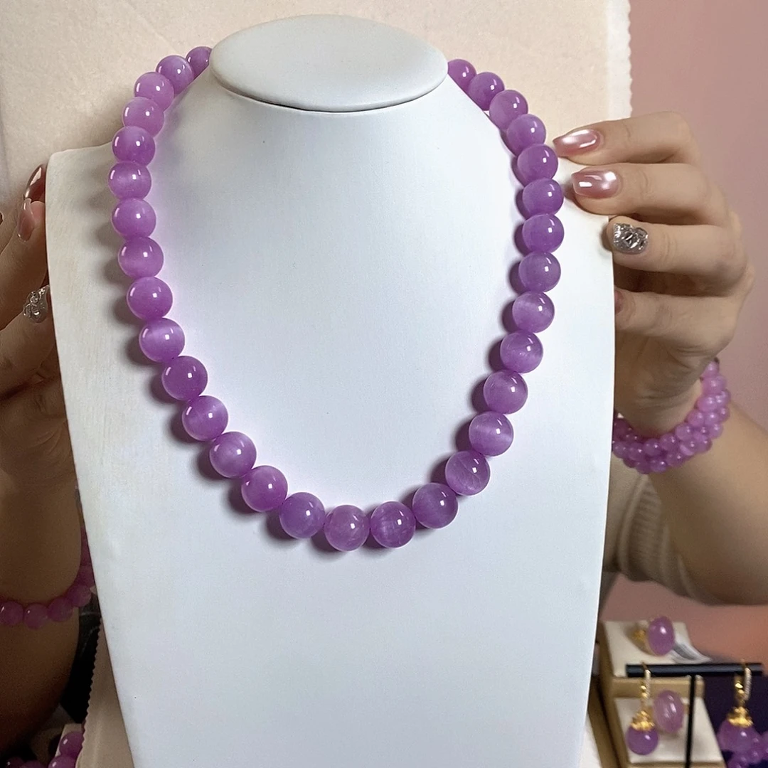 紫锂辉高冰收藏级项链12+未镶嵌锂辉石