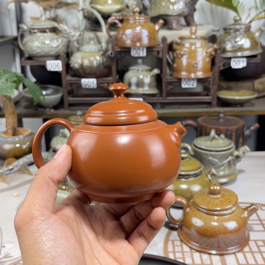 220cc复烧无尘壶，建水紫陶全手工制作