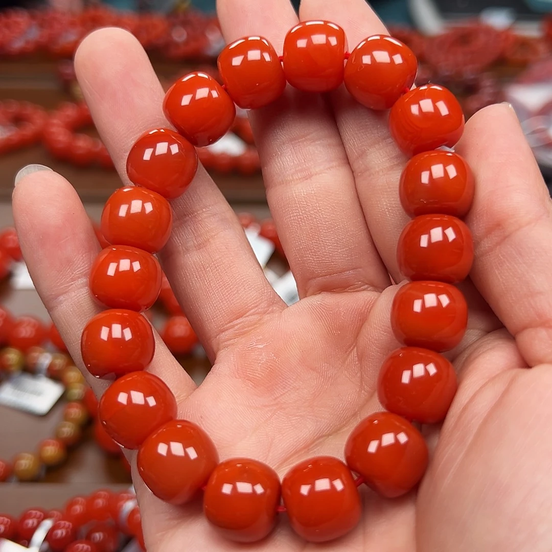 南红玛瑙未镶嵌手链保山料大水沟13m老型典藏版