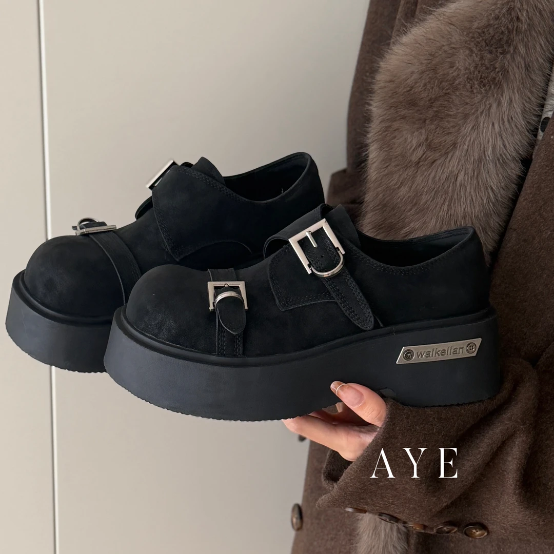 【AYE】25SS｜牛反绒厚底乐福鞋｜跟高六公分