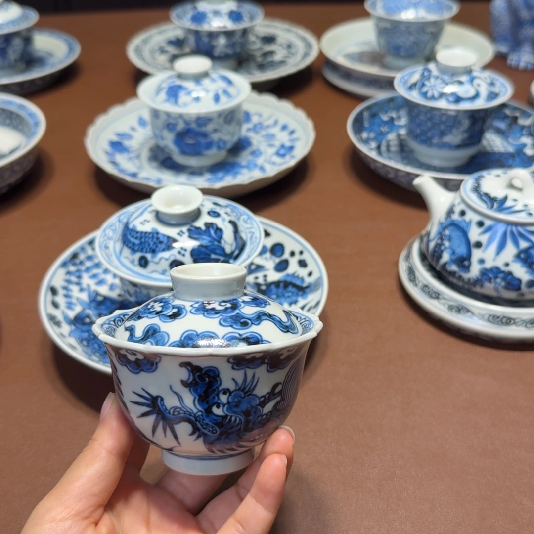 手工手绘茶具盖碗