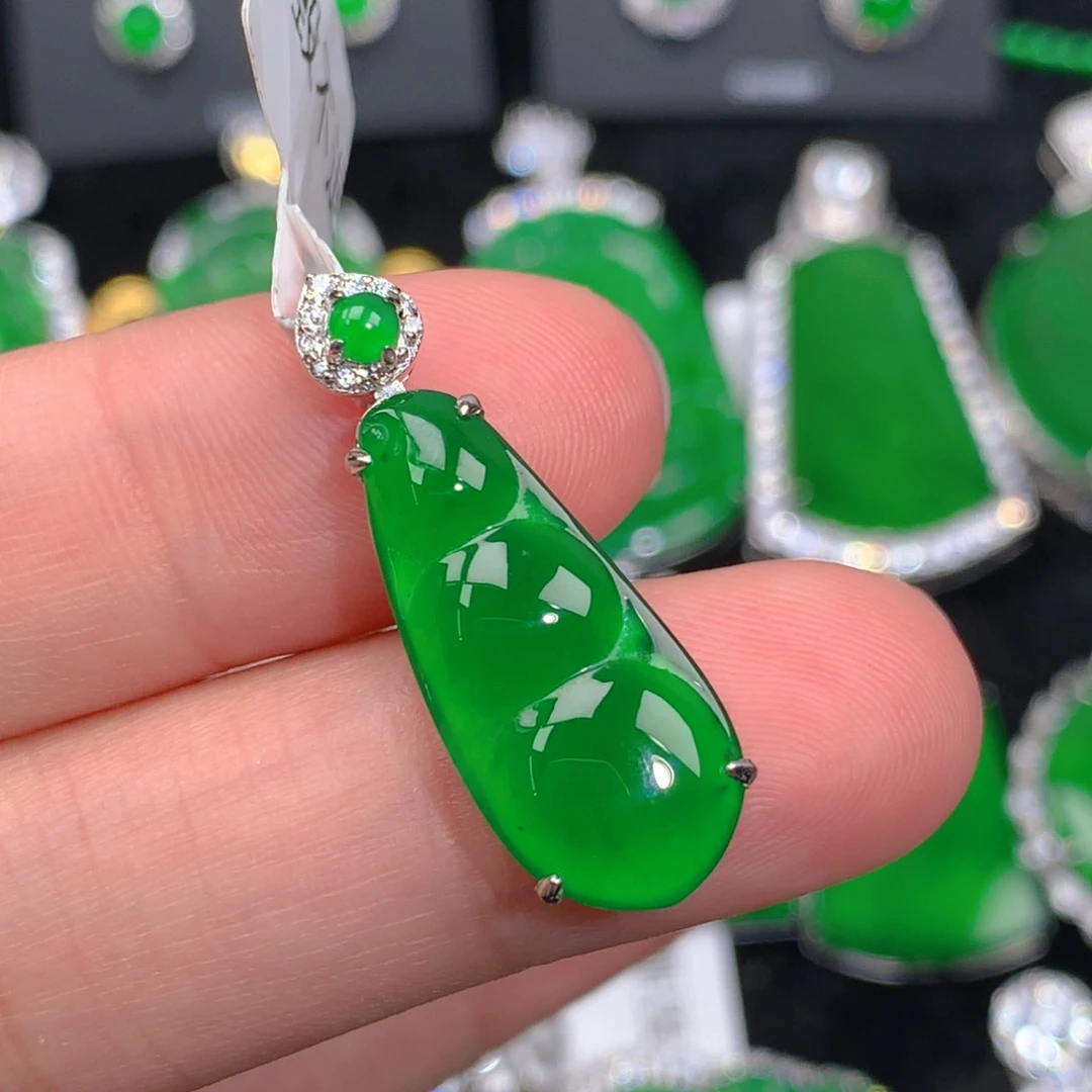 翡翠吊坠(不含链)银S925镶嵌