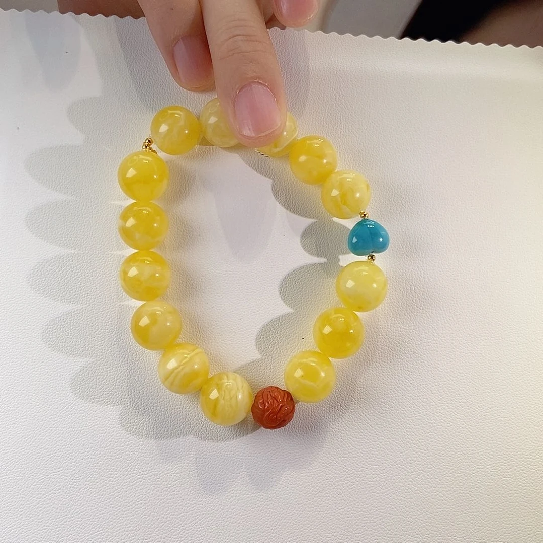 手链蜜蜡18K金镶嵌