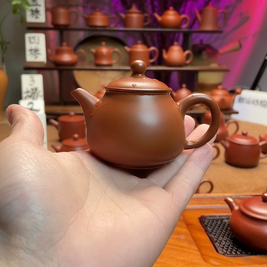紫砂茶壶热*朱泥潘壶80cc