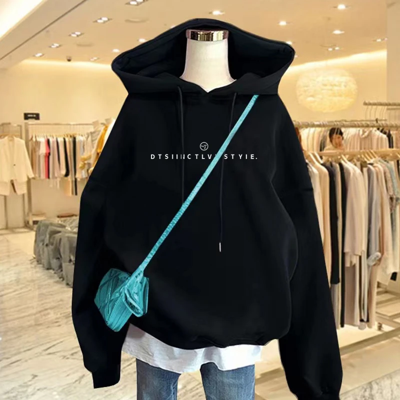 连帽卫衣女2025新款秋冬加绒加厚宽松休闲韩版套头带帽衫情侣外套