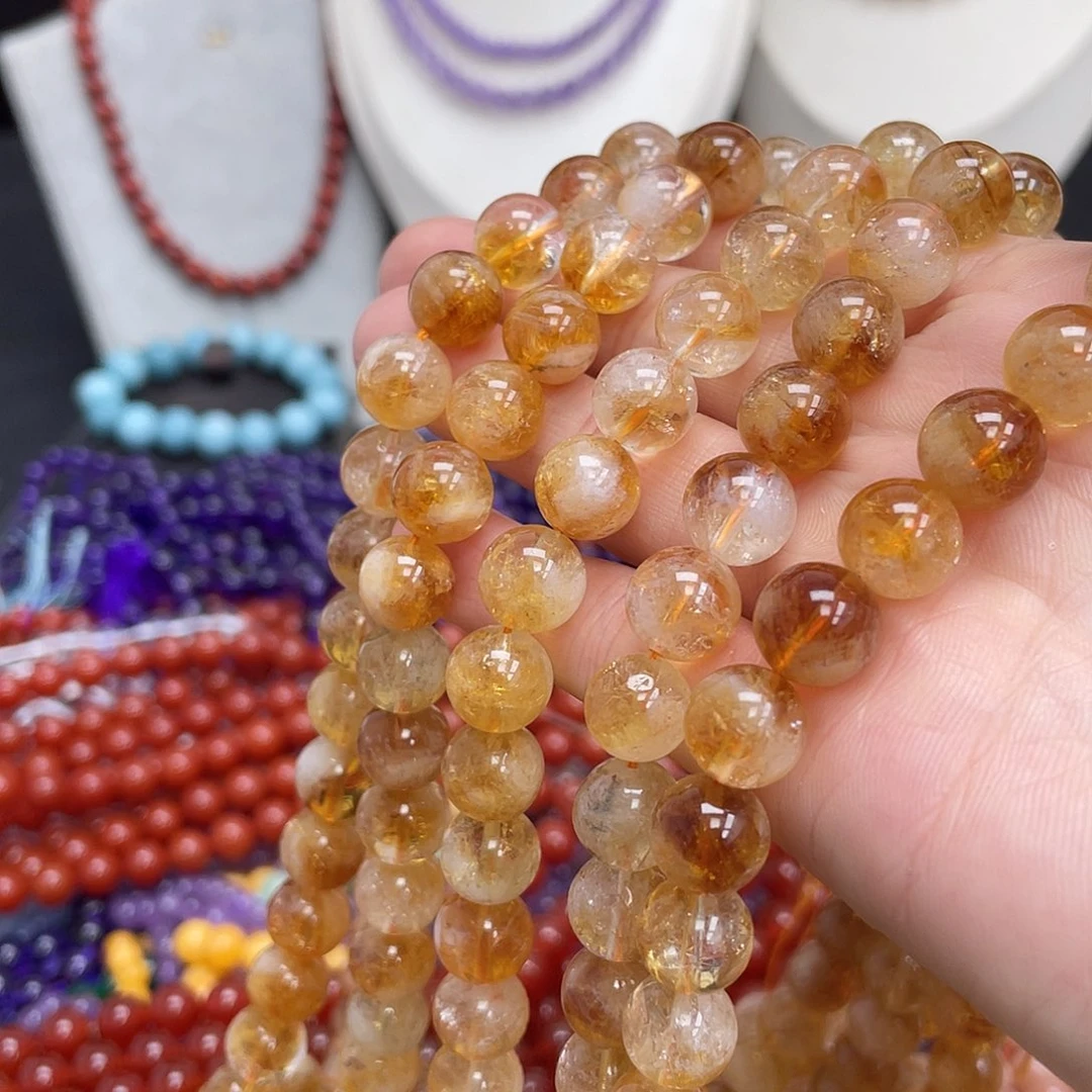 玛瑙/玉髓未镶嵌半成品黄塔晶10m