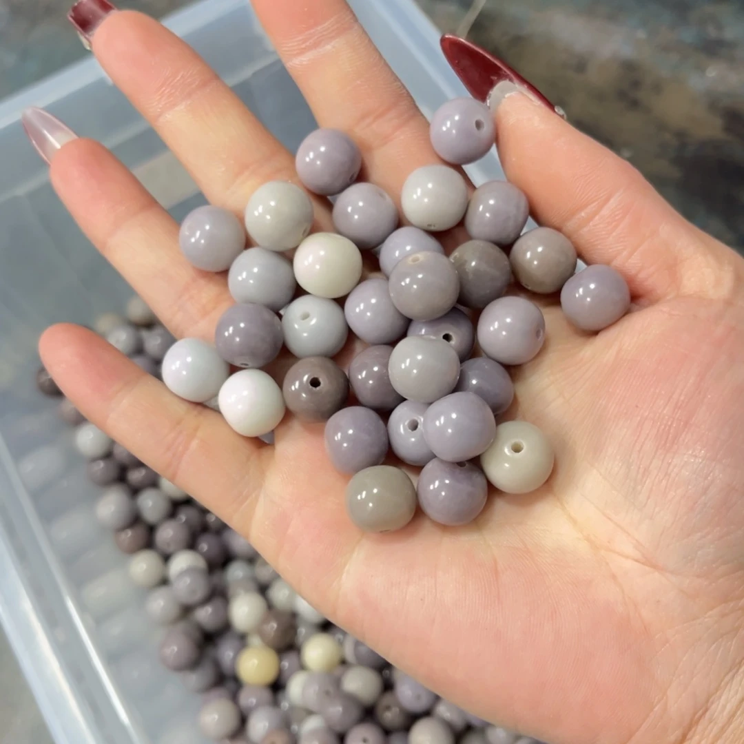 白玉菩提吊坠q12.75mm110颗。干磨芋泥紫
