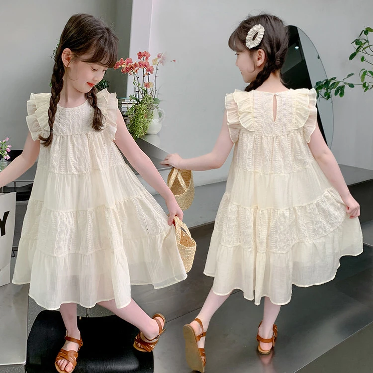 女童连衣裙夏季新款小女孩时尚洋气纯色连衣裙（价格已开）