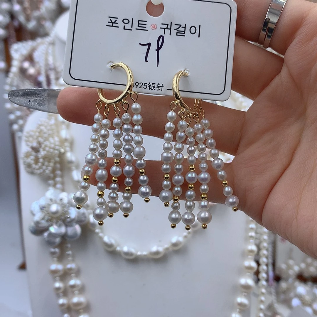 项链耳饰银S925镶嵌淡水珍珠