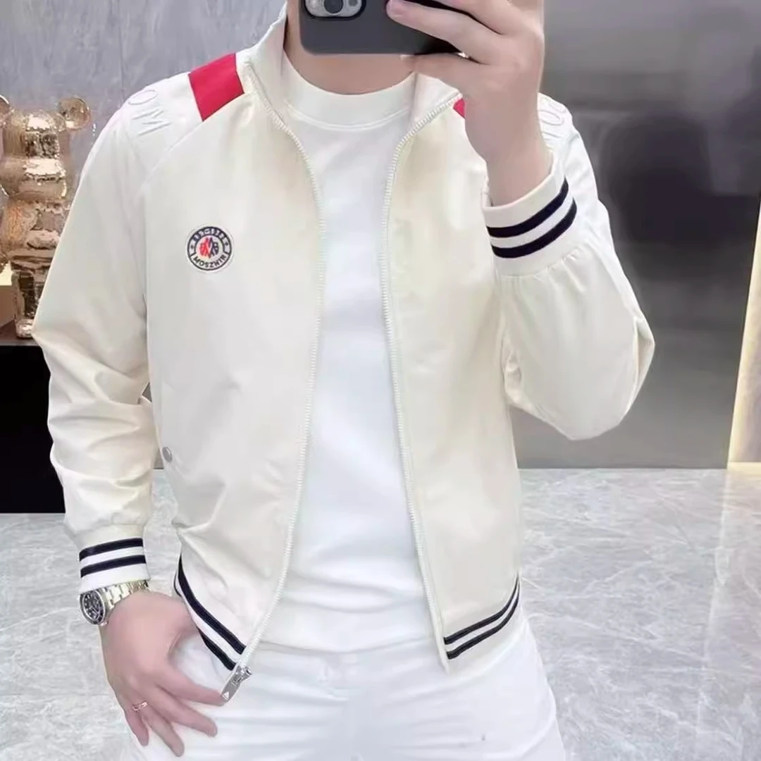 2025秋季新款欧货潮牌时尚外套夹克休闲男士潮流韩版修身刺绣上衣