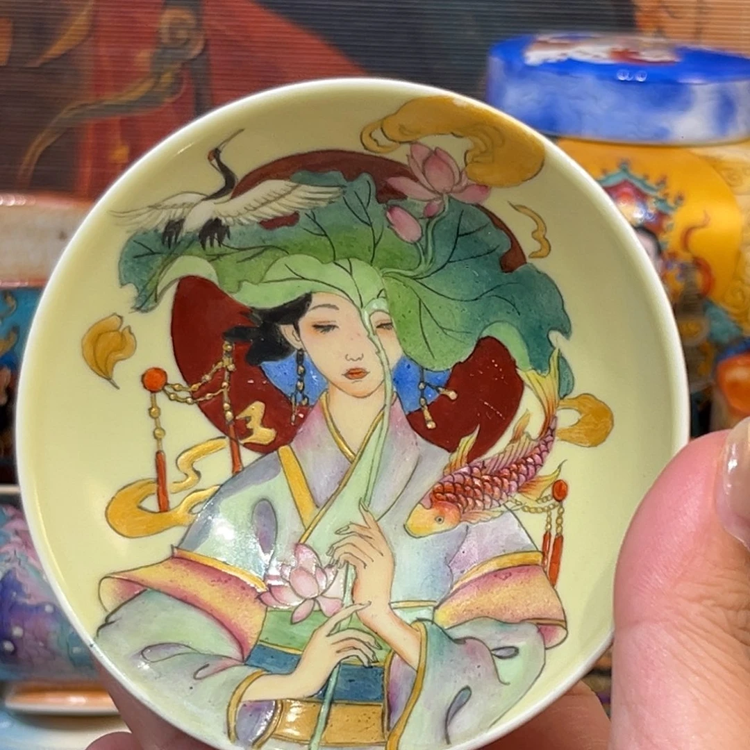 一***的手工手绘锦鲤茶杯