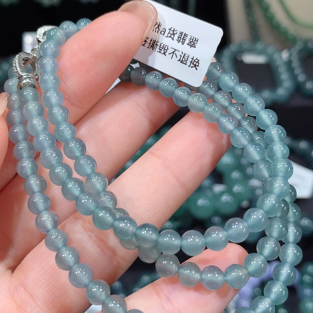 翡翠未镶嵌套链天然a货翡翠项链