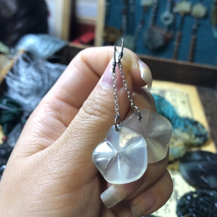 岫玉未镶嵌岫玉耳环