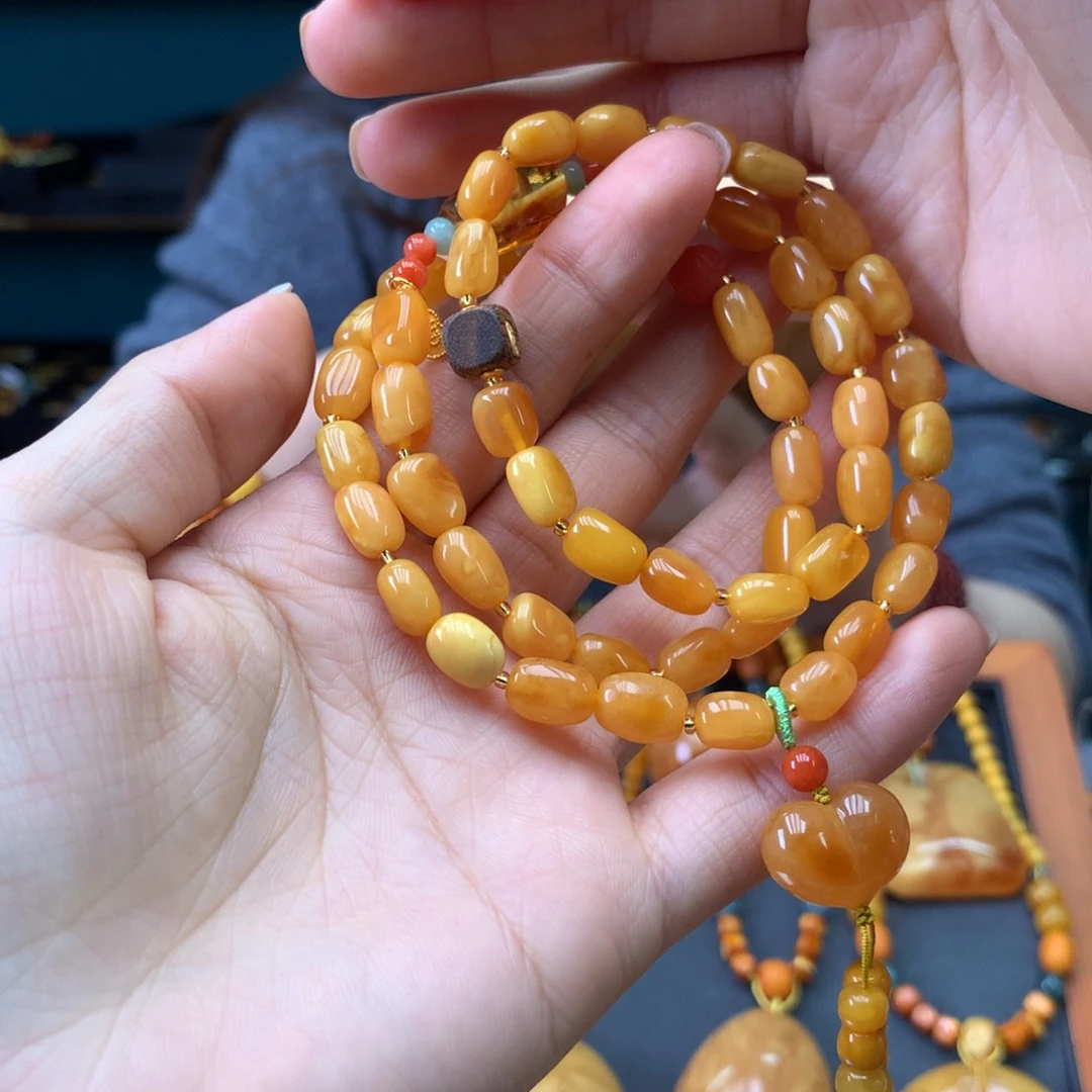 蜜蜡未镶嵌手串天然