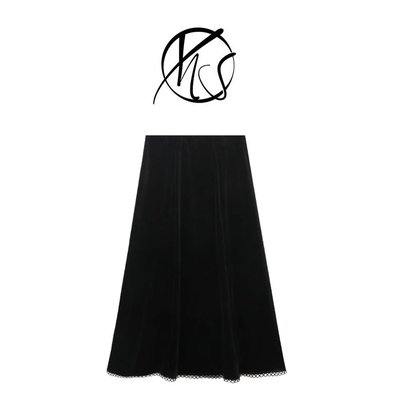 XNS/墨墨【漫漫时光】微胖显瘦高腰鱼尾裙丝绒半身裙百搭XLJ1015