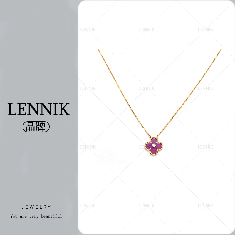 lennik/lennik【林楠专属L】紫色中花草草项链 6-18