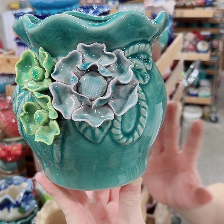 有孔.凑单10元陶瓷花盆发货！