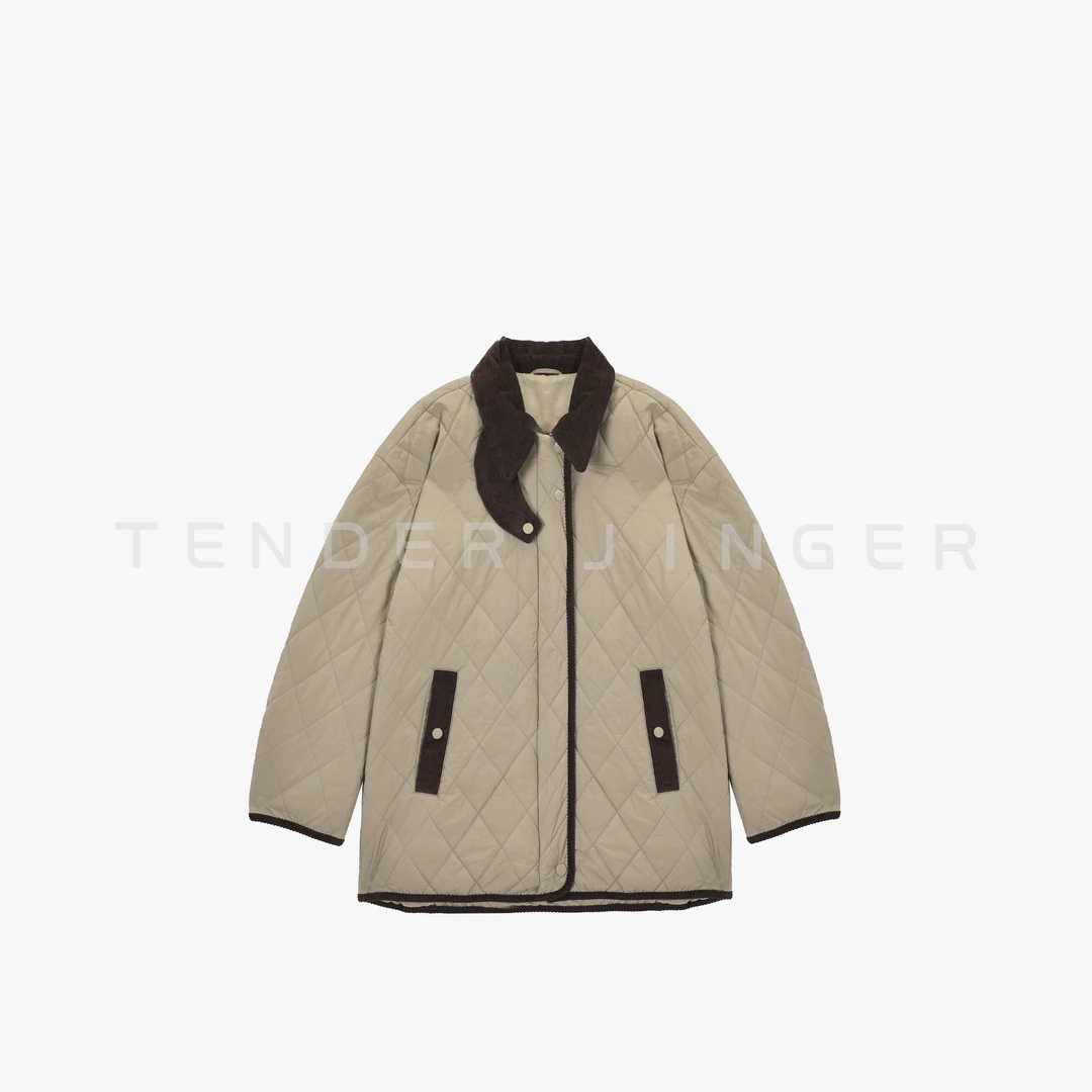 Tender Jinger｜灯芯绒莫兰迪撞色宽松云感夹克外套T54YGG50548