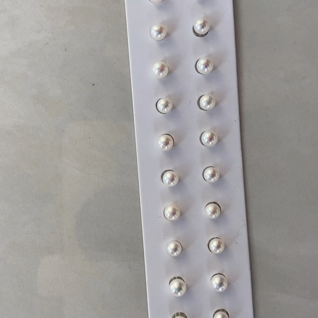 淡水珍珠耳饰银S925镶嵌5-6