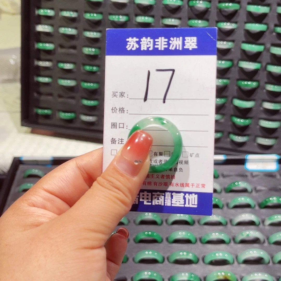 石英质玉（非洲翠）未镶嵌戒圈