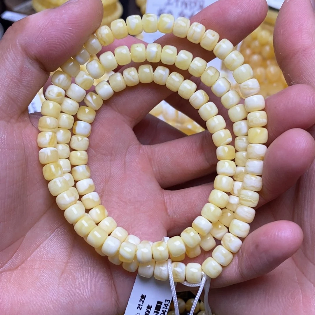【闪购商品】蜜蜡裸石未镶嵌6+老型108手串