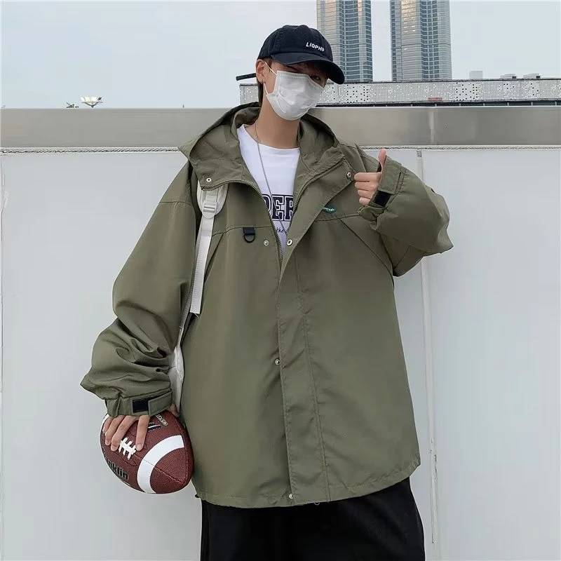 8718美式冲锋衣男女山系户外秋季机能风潮牌ins工装宽松连帽夹克