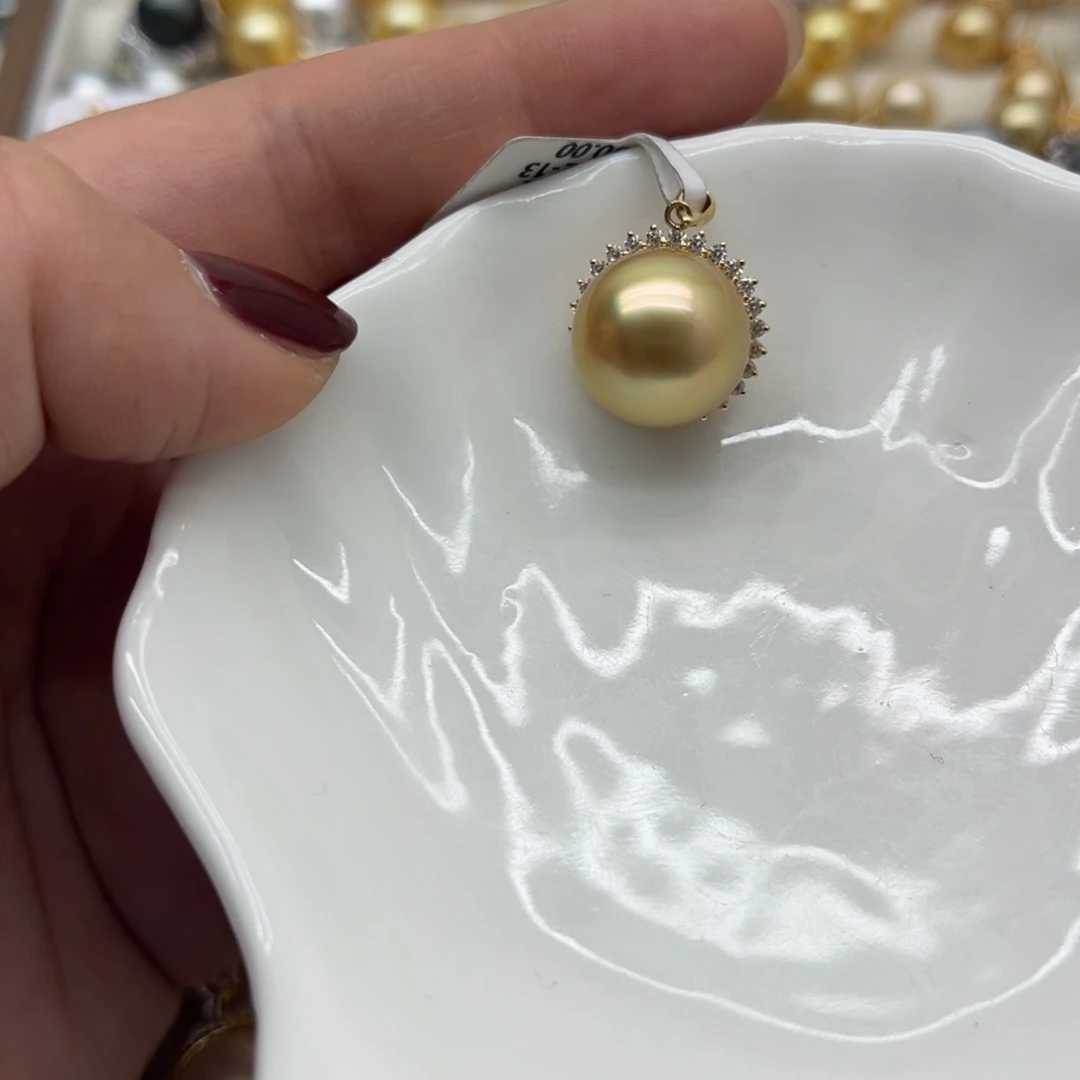 吊坠(不含链)海水珍珠18K金镶嵌