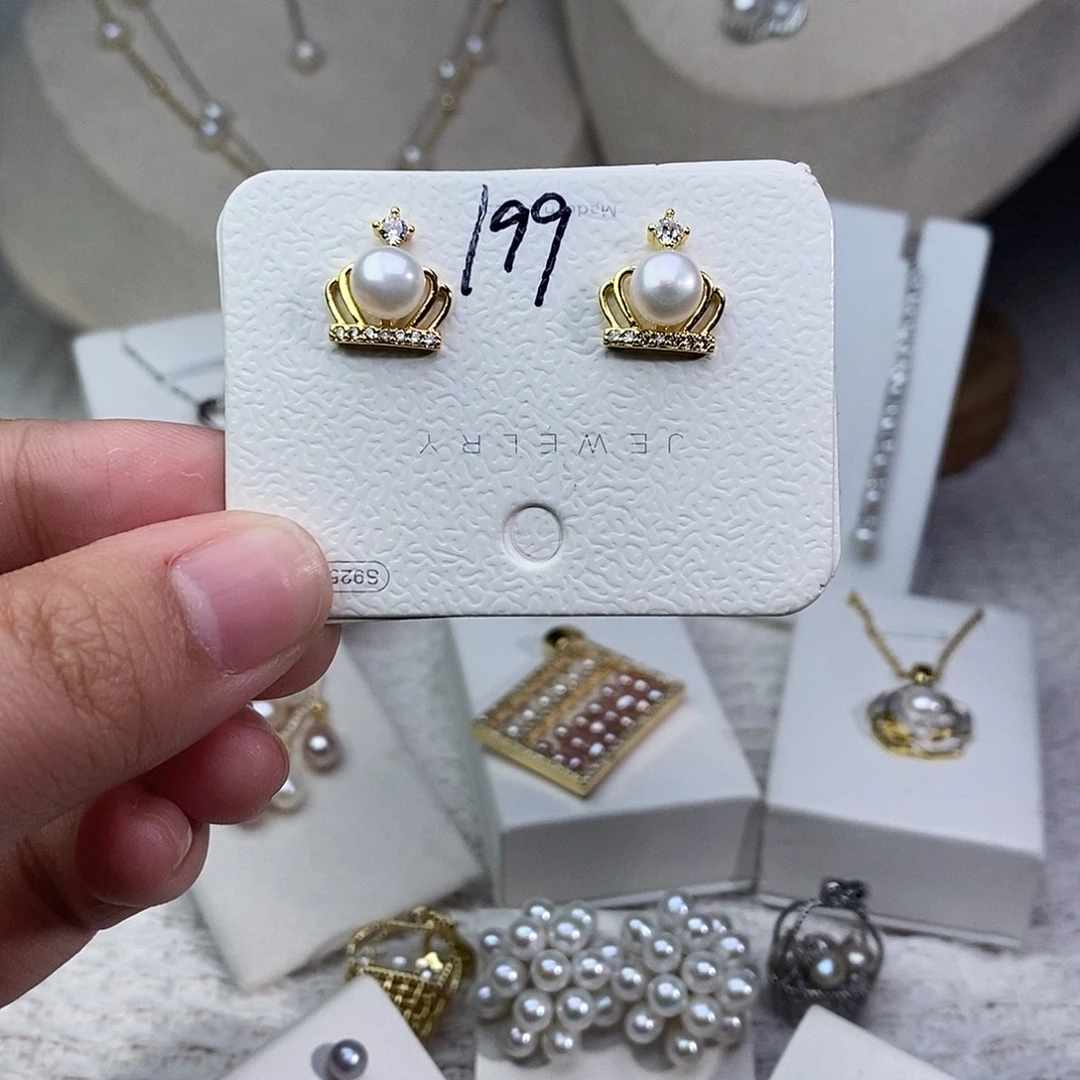 淡水珍珠耳饰银S925镶嵌